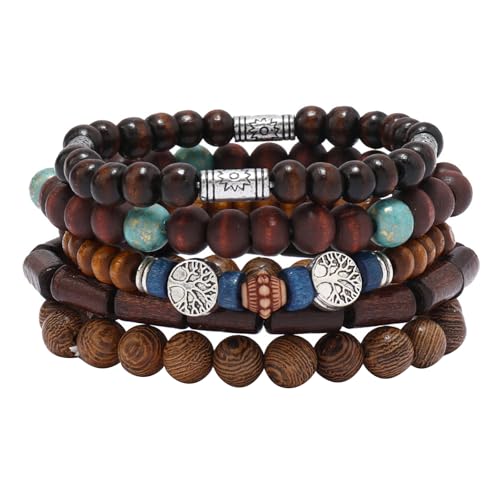 Wood Bead Necklace Africa Wooden Chain Statement Unisex Chunky Necklaces - color: 5 Necklace
