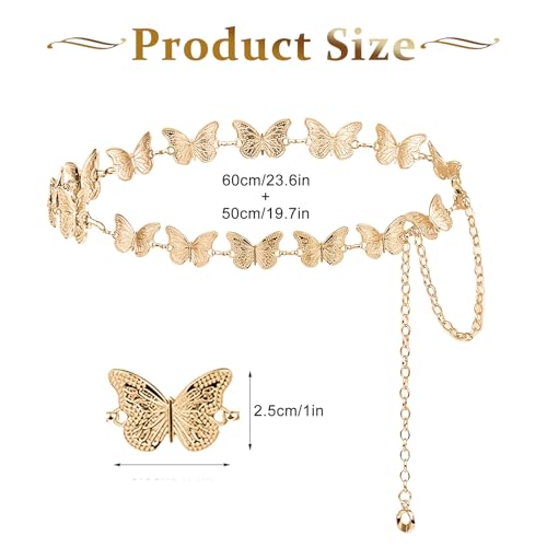 Butterfly Chain Belt - color: Gold