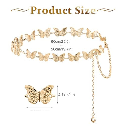 Butterfly Chain Belt - color: Gold