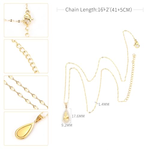 16 Inch Women's Pendant Necklace Chains - 5 Different Pendant Designs, Dainty Adjustable Chains(Gold/Silver) - color: gold2