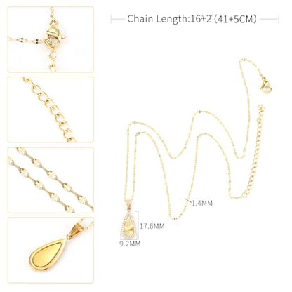 16 Inch Women's Pendant Necklace Chains - 5 Different Pendant Designs, Dainty Adjustable Chains(Gold/Silver) - color: gold2