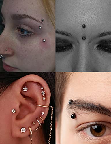 20G 16G 14G 12G Eyebrow Piercing Jewelry Surgical Steel Curved Barbell Eyebrow Ring Vertical Labret Lip Jewelry Rook Daith Earrings Piercing Jewelry for Women Men 6mm 8mm 10mm 12mm 14mm - color: 20G-Silver