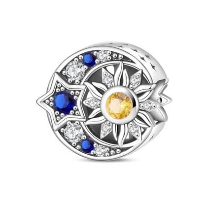 925 Sterling Silver Charms for Bracelets and Necklaces Lipstick and Perfume High Heels Dangle Pendants Heart Butterfly Bead Charms Halloween Christmas Gift for Womens - style: Sun Moon Stars Charm