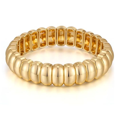 FAMARINE Gold Silver Chunky Bangle Bracelet for Women Men - style: Style C