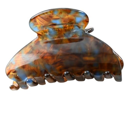Handmade Celluloid Acetate French Design Barrettes Tortoise Shell Claws Hair Claw Luxury Fashion Accessories Hair Clip for Women (brownblue) - color: brownblue