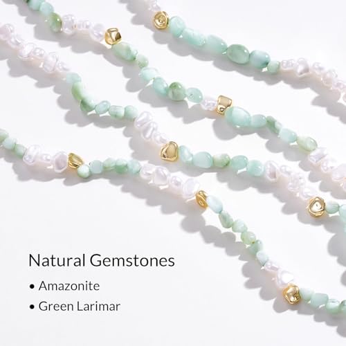 KissYan Beaded Necklaces for Women, Layered Pendant Choker for Summer | Stackable Colorful Natural Gemstone Handmade Beach Charm Chain Valentine's Jewelry Gifts For Girlfriend Wife Lover - style: Beads