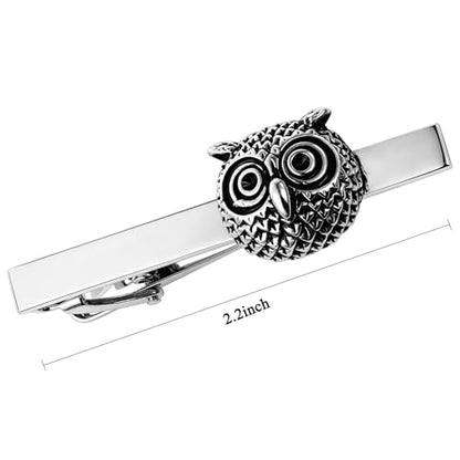 HAWSON Tie Clips for Men Unique,Fun Animal/Musical/Nautical Tie Clip,Novelty Personalized Mens Tie Bar,Accessories Business Wedding Gifts - style: Owl
