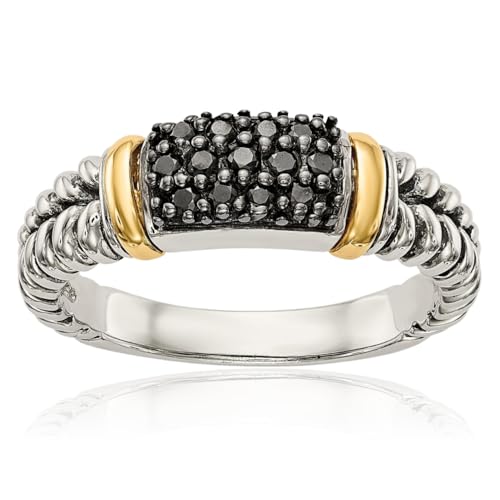 IceCarats 925 Sterling Silver Vintage Black Diamond Statement Fashion Ring