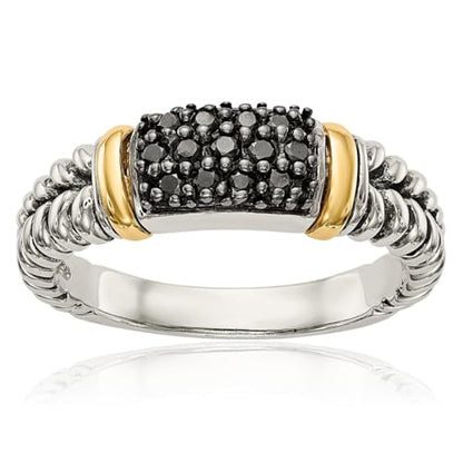 IceCarats 925 Sterling Silver Vintage Black Diamond Statement Fashion Ring