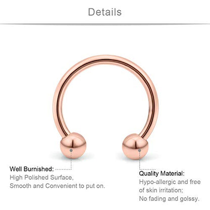 SCERRING 14G Nipple Rings Stainless Steel Nipplerings CZ Heart Tongue Shield Barbell Rings Retainer Body Piercing Jewelry for Women 9/16Inch 8 Pairs - color: 8 Pairs - Rose Gold