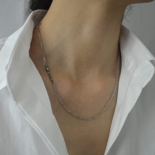 2MM Stainless Steel Necklace - Thin Cable Chain for Women & Men, Silver Chains for Pendant Addition or Alone - 16-30 Inch Available - size: 16 inch