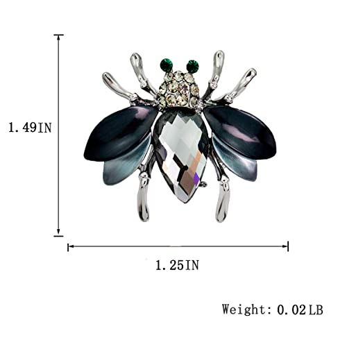 seven wolves Women Crystal Bouquet Brooch Pin All-Match Accessories Rhinestone Brooches and Pins - color: Grey C