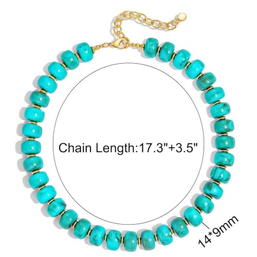 Chunky Beaded Necklace for Women, Colorful Trendy Statement Summer Jewelry Gift - color: necklace-36