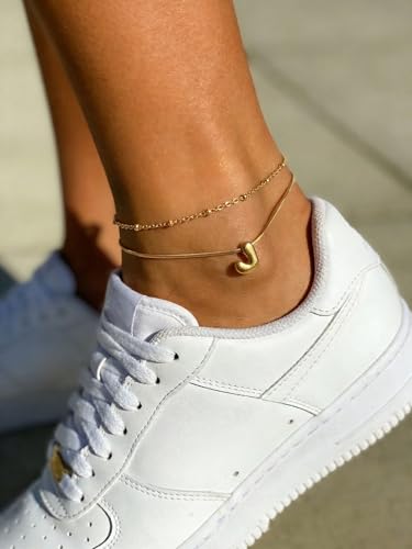ChainsProMax Initial Ankle Bracelets for Women, Waterproof Anklets Bracelet Adjustable Summer Beach Women Foot Jewelry, Stainless Steel/Gold Plated-Send Gift Box/Letter A-Z - color: Gold Plated-R