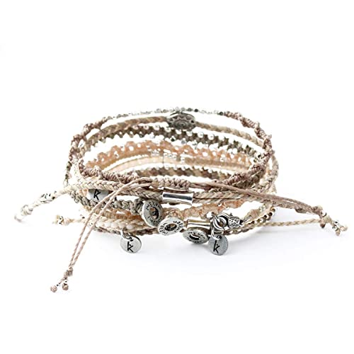 Wakami Charm Bracelet Stack Beaded Stackable Bracelets for Women - color: Winter Weather | 6.5IN