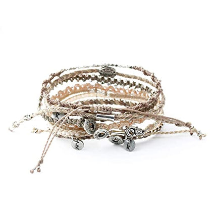 Wakami Charm Bracelet Stack Beaded Stackable Bracelets for Women - color: Winter Weather | 6.5IN
