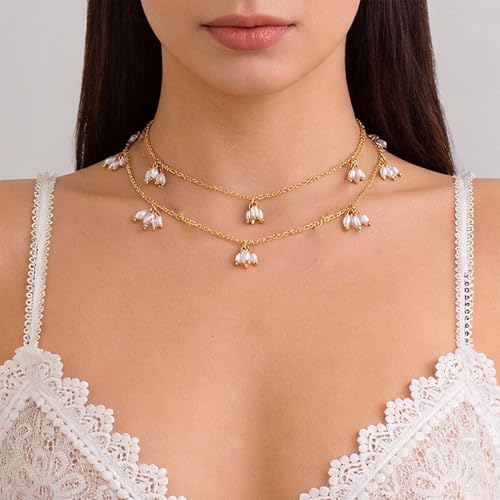 Dainty Prom Lariat Necklace 14k Gold Y Long Pearl Necklaces for Women Costume Accessories Jewelry Gifts - color: Silver