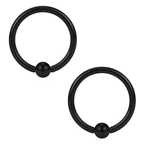 SCERRING 16G Captive Bead Piercing Ring Stainless Steel Nose Septum Tragus Helix Nipple Lip Eyebrow Hoop Rings 12PCS - style: 12PCS - 10mm Mix Color