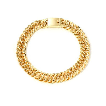 SDA Wide Chunky Gold Chain Necklace - Heavy and Waterproof 316L Surgical Steel with 18K Gold Plating for Modern Men and Women into Hip Hop Fashion - color: B601-Gold