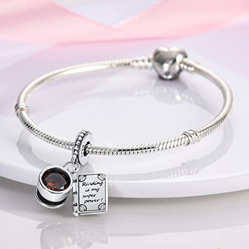 MULA 925 Sterling Silver Charms for Bracelets and Necklace Family Pendants | Airplane Travel Dangle Beads Family Tree Jewelry Charms for Women - color: Book and Coffee Cup Charm