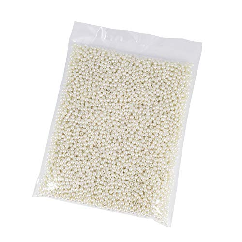 INSPIRELLE 4500pcs 5mm Ivory Art Faux Pearl Beads ABS Round Loose Spacer | for DIY Craft Necklaces Bracelets Jewelry Making - color: Ivory, size: 5mm