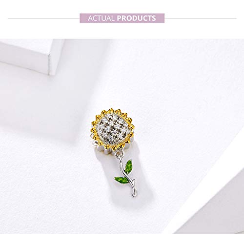 Sunflower Charm Fit for Pandora Charms Bracelet and Necklace You Are My Sunshine Charm Gifts for Women - style: Sunflower dangle charms