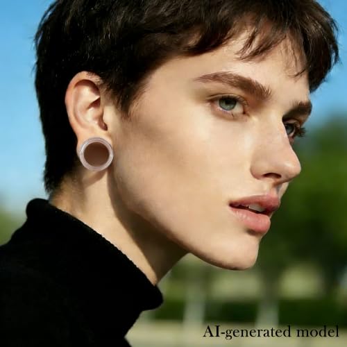 6G-50mm Hollow Acrylic Ear Plugs Tunnels for Women Men Double Flared Saddle Ears Gauge Plug Stretcher Expander Piercing Body Jewelry Black White Clear 1 Pairs - color: Clear Tone, size: 0 Gauge(8mm) = 5/16 inch