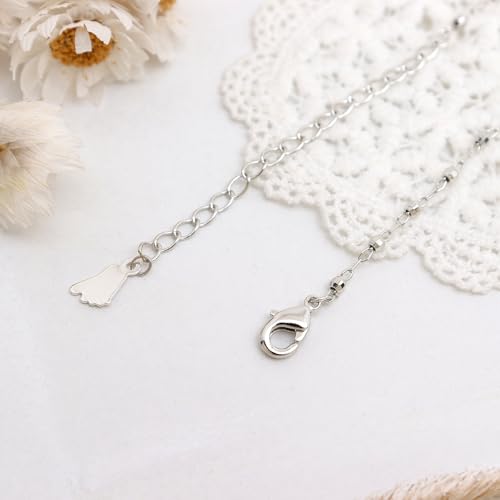 Silver Heart Charm Link Anklet for Women, Adjustable Handmade Cubic Zirconia Stackable Waterproof Summer Beach Chain Anklets Jewelry Accessories Gift - color: Silver Heart Charm