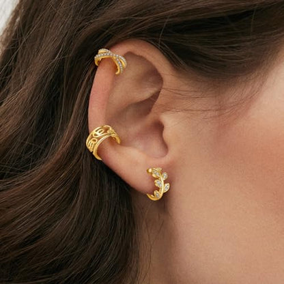 Jewdreamer 16Pcs Ear Cuffs for Women Non Piercing | 14K Golded Silver Ear Cuffs Earrings Non Pierced Clips On Cartilage Earring Fake Earrings Lightweight - style: 16PCS GOLDED
