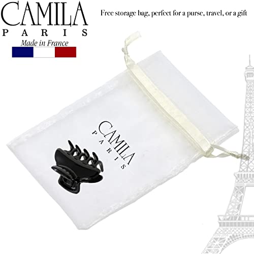 Camila Paris CP3550 French Small Hair Clips for Women, 2.5" Small Claw Clip Fashion Styling Mini Hair Clip Accessories for Women, Strong Hold No Slip Grip Cute Claw Clips, Made in France - color: Black 2.5"