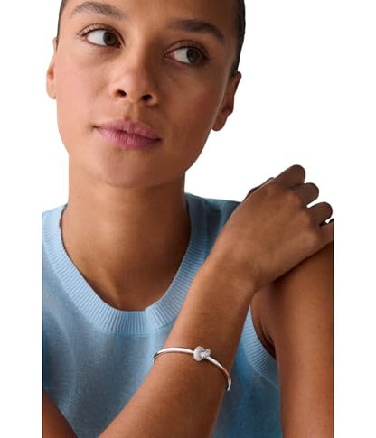 kate spade new york Sailor's Knot Hinge Bangle - color: Clear/Silver Pave