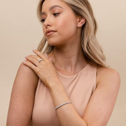 Women's 14K Gold Plated Jewelry Bracelet Set - Stylish Thin Dainty Chain, Stackable Cuban Link and Paperclip Bracelets - style: Silver 6.5inch