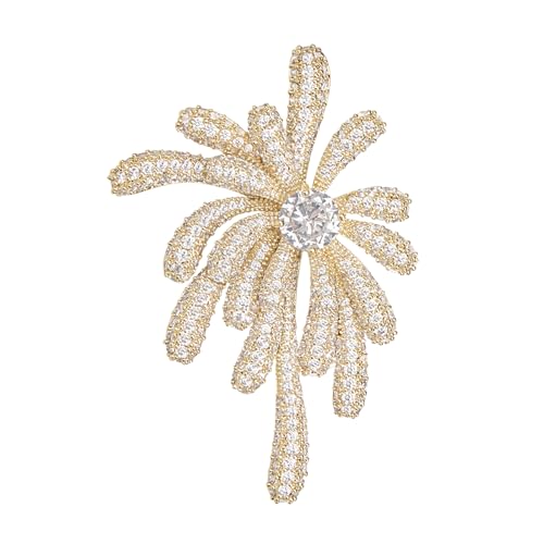 Brooches for Women, Shiny Cubic Zirconia Brooch Pins for Women Fashion Brooch Pin Broach Jewelry Gift - color: Firework