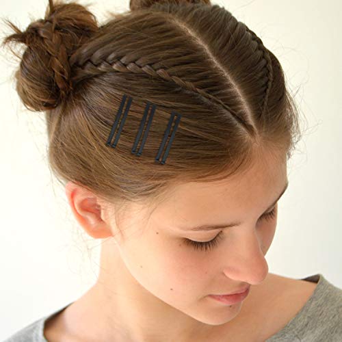 48 Pcs Open Center Hair Barrettes Clips for Women Thin Hair, 4 Colors | Bar barrettes pack, gold silver black coffee, metal snap, no slip hold, fine hair friendly, everyday styling
