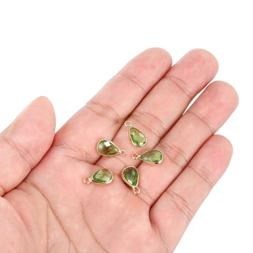 PATIKIL Birthstone Charm Beads Drop Pendant, Handmade Birthstone for Personalized Earrings Bracelet Necklace - color: Light Green, size: 0.51" x 0.28"
