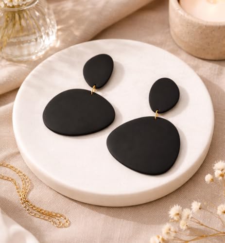 Boho Black Dangle Earrings for Women Large Statement Earring Irregular Acrylic Modern Earring Geometric Trendy Earrings Jewelry Gifts for Women
