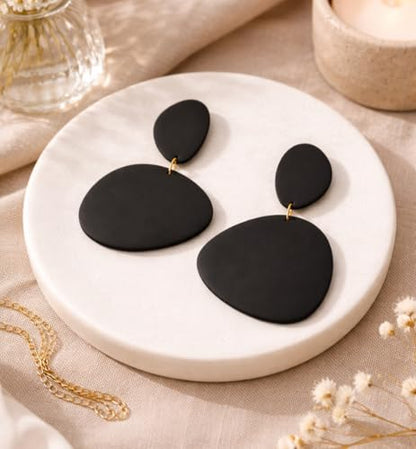 Boho Black Dangle Earrings for Women Large Statement Earring Irregular Acrylic Modern Earring Geometric Trendy Earrings Jewelry Gifts for Women