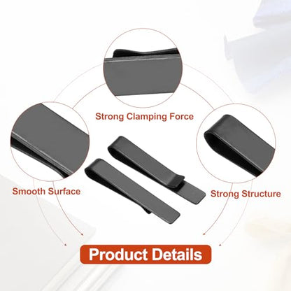 PATIKIL Skinny Tie Clips, Stainless Steel Tie Clips for Men Wedding - color: Black