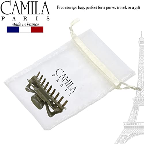 Camila Paris CP3504 French Large Hair Clips for Women Thick Hair for Long Curly Wavy Hair, Girls Hair Claw Clip, Durable Styling Big Claw Clip for Thick Hair, Strong Hold No Slip Grip, Made in France - color: Green 4.5"