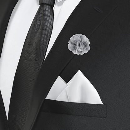 PATIKIL Flower Boutonnieres Pin, Lapel Pin for Men Camellia Flower for Suit Wedding Graduation Anniversary Graduation Outfit Accessories - color: Gray