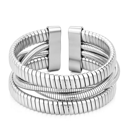 Gold Cuff Bracelets for Women, Chunky Gold Bracelet Trendy Open Gold Statement Bangle 18K Plated Punk Hip Hop Adjustable Women's Cuff Bracelets Valentine's and Birthday Gifts - color: Silver