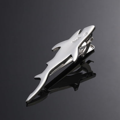 Fun Tie Clip for Men Personalized Tie Bar Fashion Business Tie Clip Men's Jewelry Gifts - style: Silvery Shark