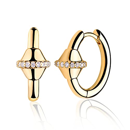 LOYATA Gold Huggie Hoop Earrings 14K Gold Plated Dainty Small Simple Hypoallergenic Jewelry Gift for Women - style: ED309