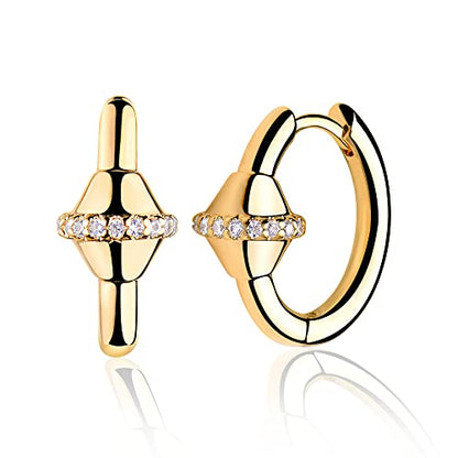 LOYATA Gold Huggie Hoop Earrings 14K Gold Plated Dainty Small Simple Hypoallergenic Jewelry Gift for Women - style: ED309