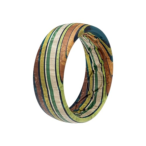 Groove Life Nomad Silicone Ring Breathable Rubber Wedding Rings for Men, Lifetime Coverage, Unique Design, Comfort Fit Ring - color: Bronc