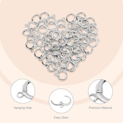60pcs Silver Filled Hoop Huggie Earring Hooks,Hypoallergenic Dangle Tarnish Resistant Gold Lever Back Earring Hooks Earwire for Jewelry Making Supplies (Silver) - color: Silver