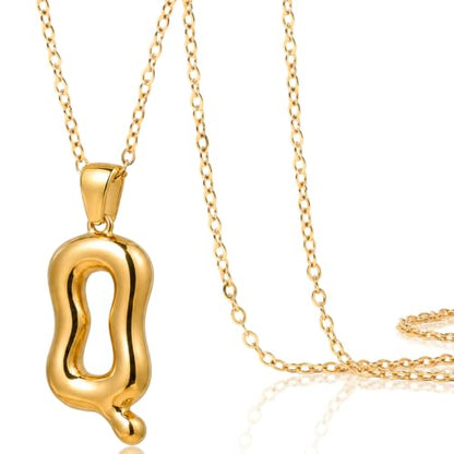 DoDoBeads Stainless Steel Initial Necklace, Waterproof 18K Gold Plated Necklace, Non-Tarnish Chunky Monogram Jewelry Gifts for Women, Mothers Day Gift - style: Q