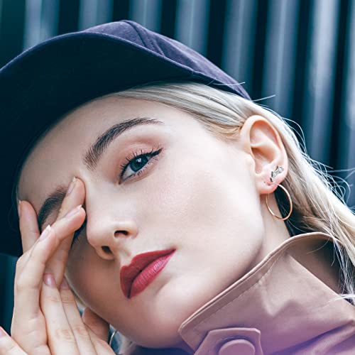 10 Pairs 3mm CZ Stud Earrings Stainless Steel Ball Stud Earrings Barbell Cartilage Flatback Earrings Set for Women Men Helix Piercing Jewelry Silver Gold Rose Gold Black Rainbow - color: Silver Sparkling CZ- 2Pcs