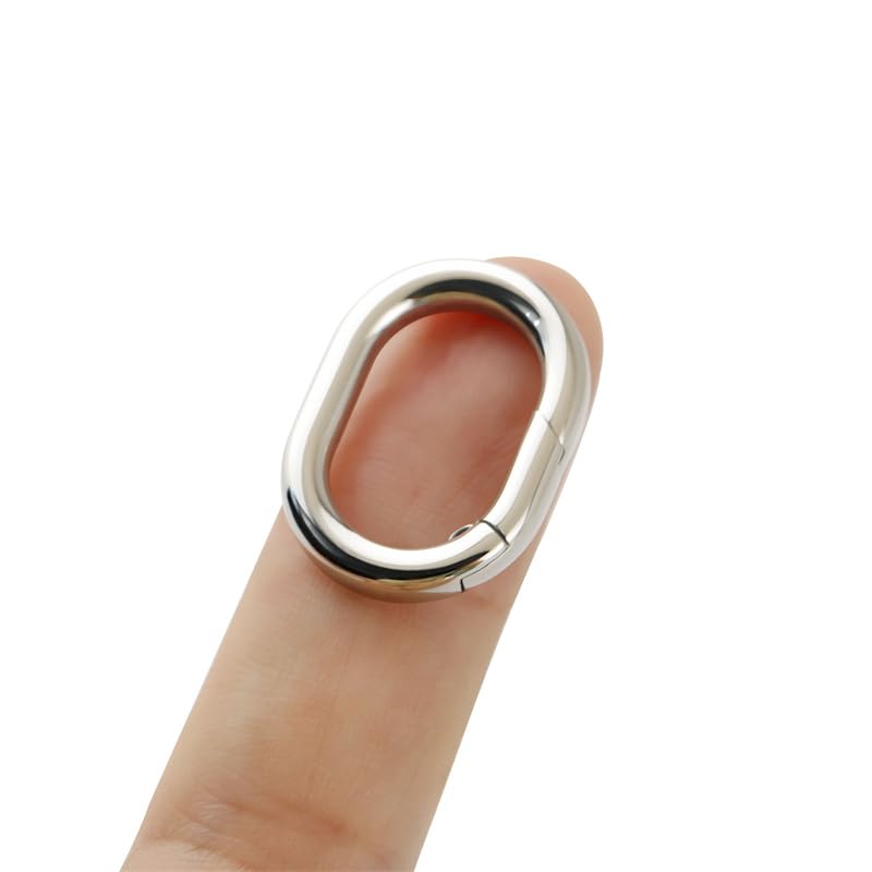 1Pc Oval Spring Clasps Clips Connector Rings for Keychain DIY Crafts (Silver-I) - color: Silver-I