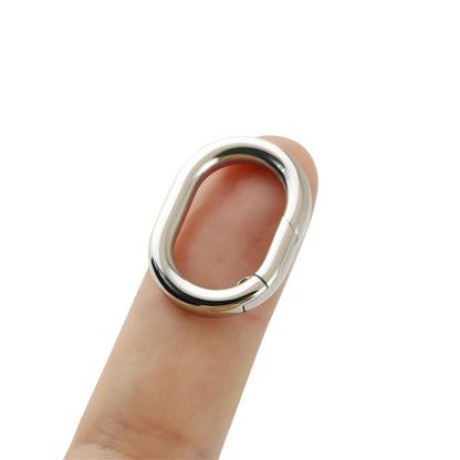 1Pc Oval Spring Clasps Clips Connector Rings for Keychain DIY Crafts (Silver-I) - color: Silver-I